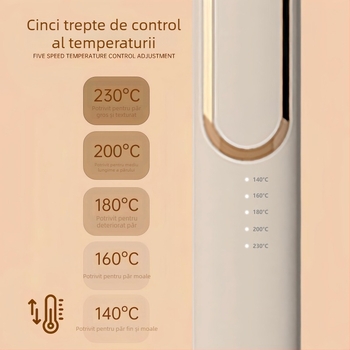 Sobom fier de păr cu utilizare dublă pentru netezire și ondulare, cu ioni negativ pentru păr deteriorat, 220V, 35W, control temperatură în 25 trepte