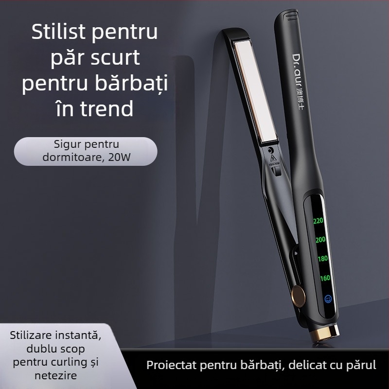 Zino placă duală pentru îndreptat și ondulat, cu cilindru ceramic 21–30 mm, alimentare 220V, 20W, 4 trepte de temperatură, potrivit pentru păr ud și uscat