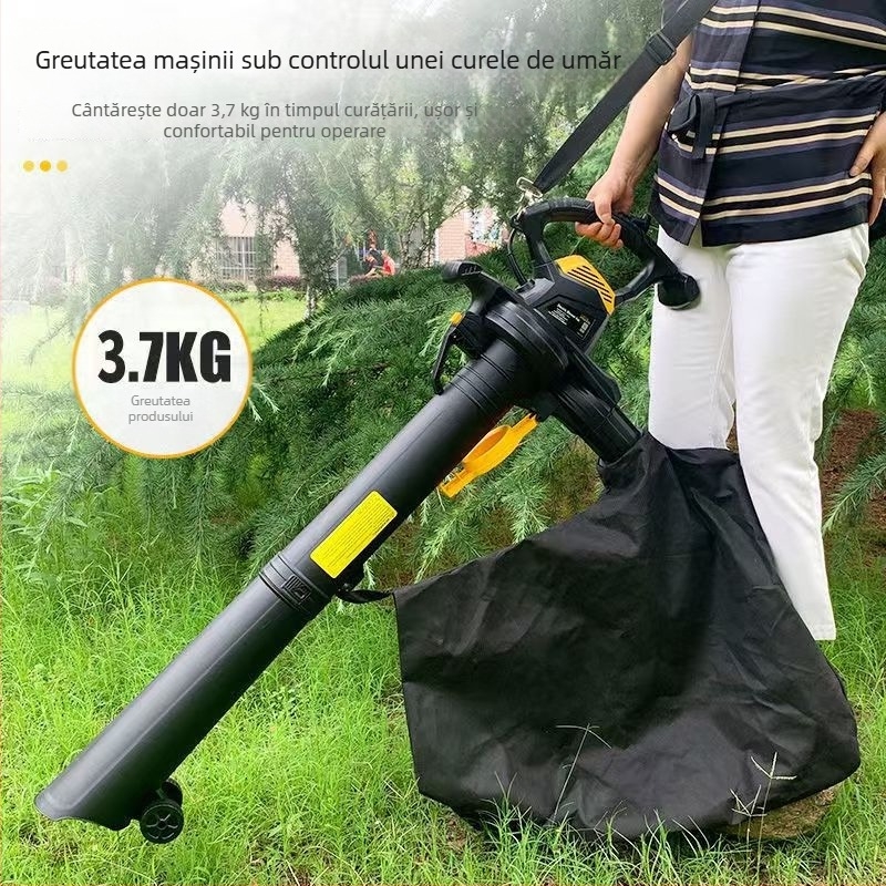 Hongrui Suflător de frunze pentru grădină, aspirator cu tocător – 240V, alimentare la priză, Seria 01