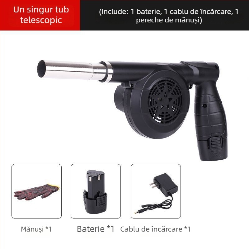 Ventilator pentru grătar exterior, 21V, reîncărcabil, wireless, montat în mașină, aprinderea focului