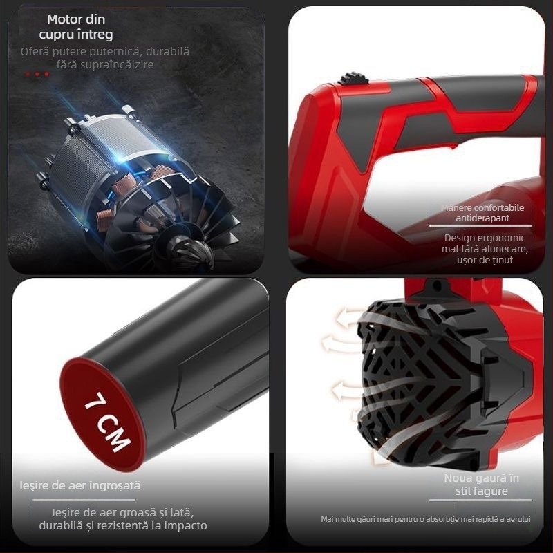 Suflător industrial cu baterie litiu • 21V • 2A • Fără vid