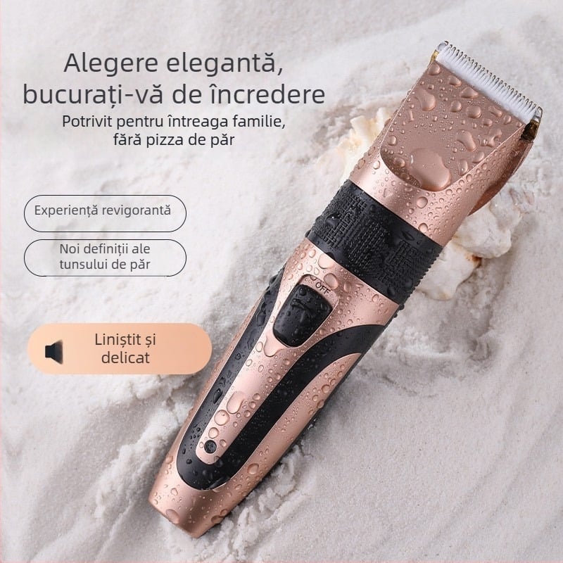 Mașină de tuns electrică cu motor brushless, lamă ceramică, reîncărcabilă, impermeabilă, autonomie 8–12 ore