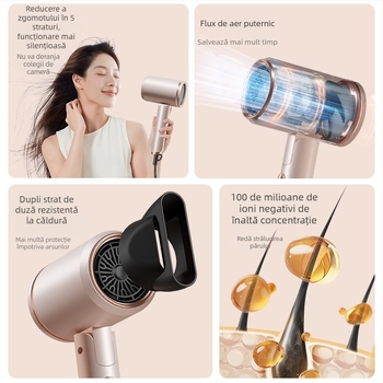 Neutral G888 Uscător de păr – 2400W, mâner pliabil, 6 viteze de flux de aer, ioni negativi, funcționare silențioasă