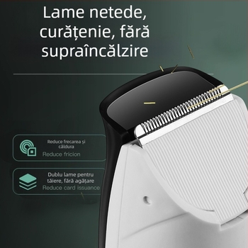 Mașină de tuns păr cu aspirație silențioasă, reîncărcabilă, impermeabilă, motor brushless și lame ceramice
