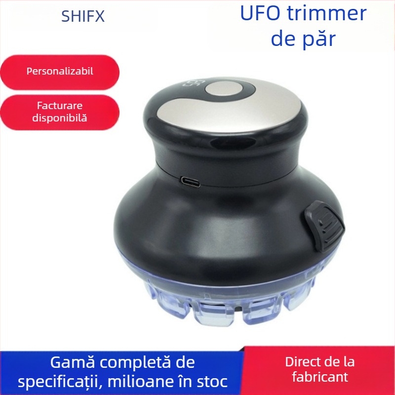Trimmer de păr electric pentru uz casnic – alimentare dublă (încărcare sau priză), motor fără perii, baterie încorporată 800–1000mAh, autonomie 1–3 ore, lavabil