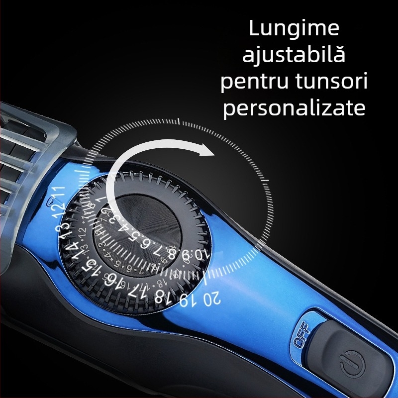 Feipeng Mașină profesională de tuns cu lamă ceramică, alimentare duală (încărcare/priză), rezistentă la apă
