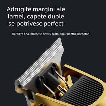 Trimmer electric pentru păr pentru uz casnic - încărcare USB, afișaj LED, baterie încorporată 1200-2000 mAh, lame din oțel inoxidabil, rezistent la apă