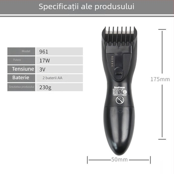 Real Man maşină de tuns păr, utilizare universală, lamă din oțel inoxidabil, fără spălare
