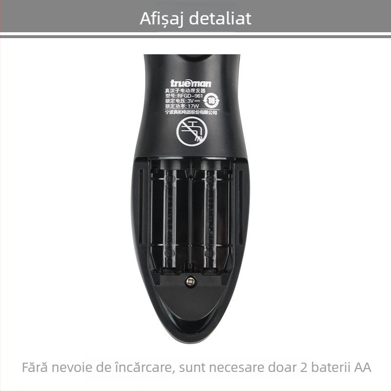 Real Man maşină de tuns păr, utilizare universală, lamă din oțel inoxidabil, fără spălare
