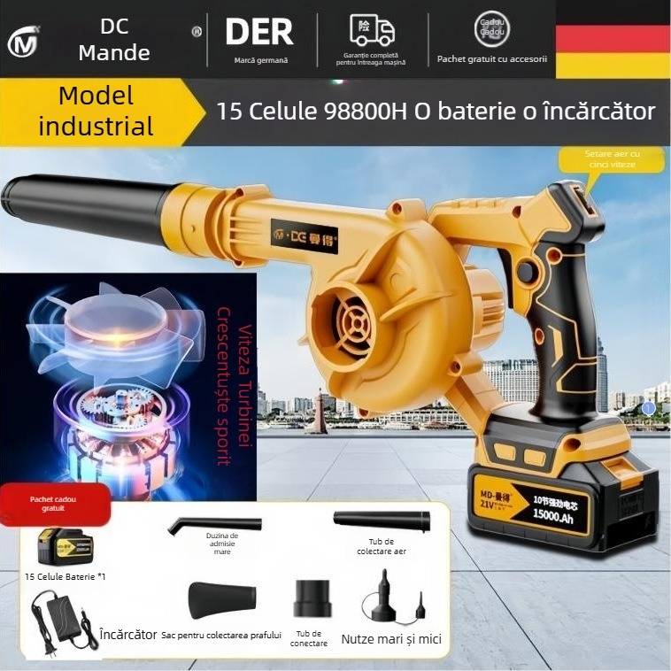 Suflător industrial cu baterie litiu – 21V, fără funcție de vid