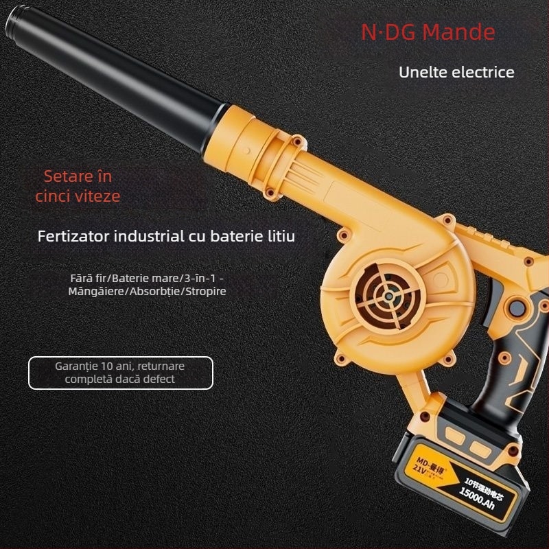 Suflător industrial cu baterie litiu – 21V, fără funcție de vid