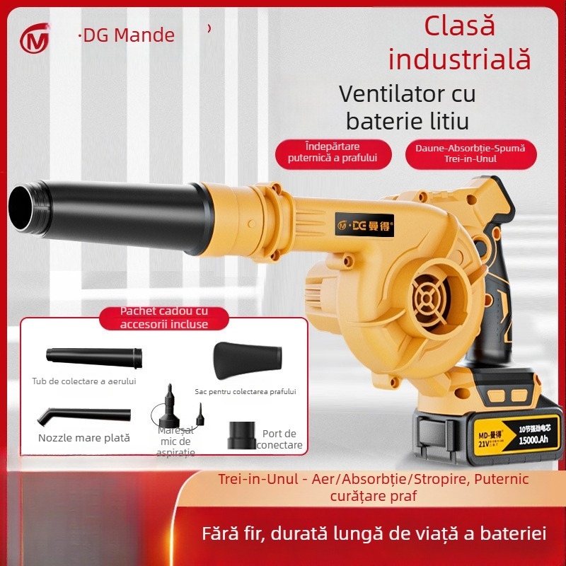 Suflător industrial cu baterie litiu – 21V, fără funcție de vid