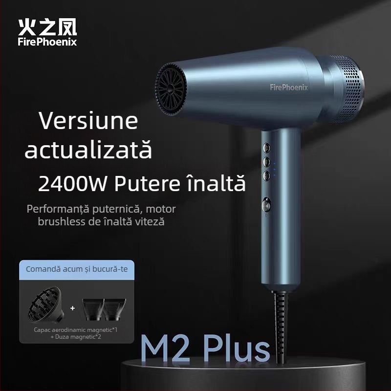Fire Phoenix uscător de păr profesional pentru salon, motor fără perii, 2000W, 220V, control temperatură rece/cald, ioni negativi