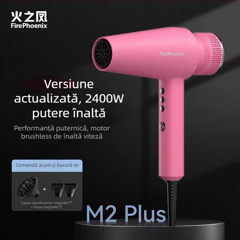 Fire Phoenix uscător de păr profesional pentru salon, motor fără perii, 2000W, 220V, control temperatură rece/cald, ioni negativi