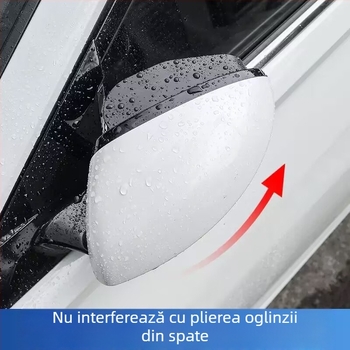Oglindă retrovizoare cu protecție la ploaie și oglindă mică rotundă integrată – material: ABS+ sticlă; model: oglindă mică rotundă; tip oglindă: plat; compatibil: universal