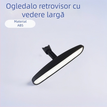 Haijixing 9796 Oglindă interioară pentru mașină, plată, carcasă ABS; structură ABS+sticlă+tub aluminiu; unghi reglabil 98%
