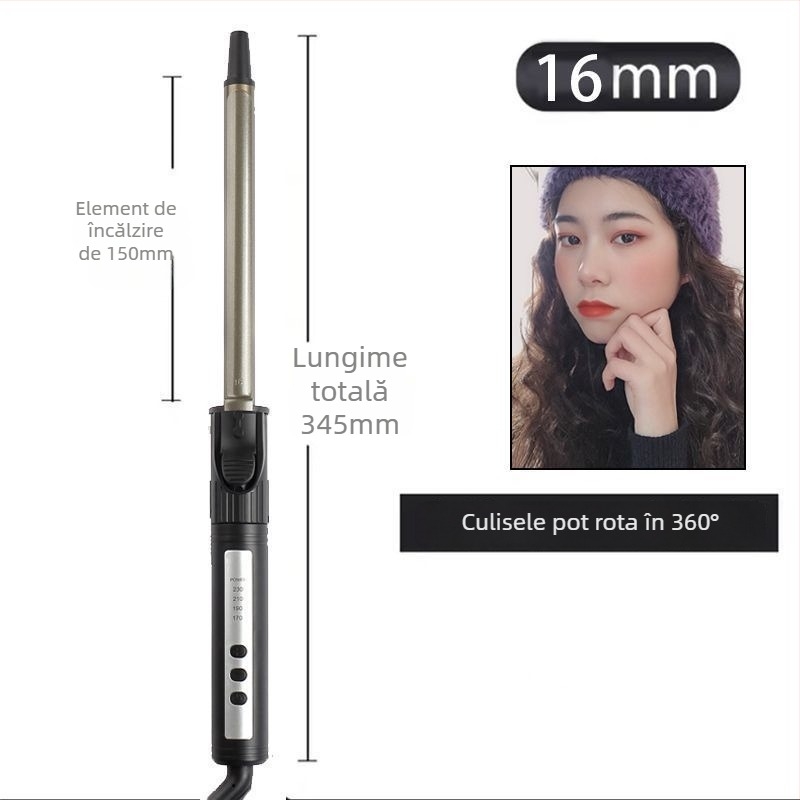 Ondulator rotativ profesional pentru studio, tambur mare de 31 mm sau mai mare, 3‑în‑1 uscare/ondulare/netezire; încălzitor ceramic turmalin; reglaj temperatură