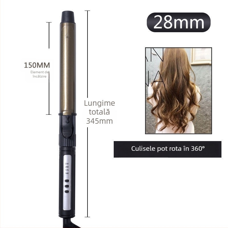 Ondulator rotativ profesional pentru studio, tambur mare de 31 mm sau mai mare, 3‑în‑1 uscare/ondulare/netezire; încălzitor ceramic turmalin; reglaj temperatură