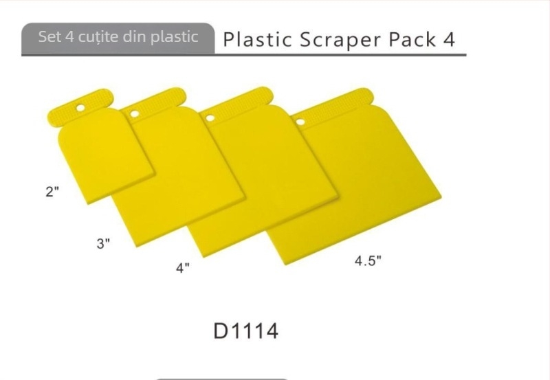 Scraper din plastic pentru îndepărtarea tapetelor, chitului și a adezivului de pe plăci de sticlă; instrument pentru îndepărtarea filmului auto – Seria: Scraper, Țara de origine: China