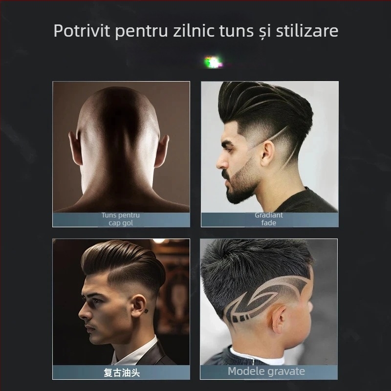 Konka aparat de tuns păr pentru uz casnic, reîncărcabil, lame din oțel inoxidabil, baterie încorporată, autonomie 1–3 ore, funcționare silențioasă sub 36 dB