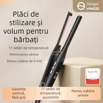 Îndreptător de păr pentru bărbați, 3 în 1: ondulare și netezire, turmalin ceramic, diametru 31 mm, afișaj LCD, 220 V