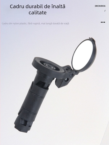 Oglindă retrovizoare pentru ghidon bicicletă, oglindă plată reflectorizantă, material PA, greutate 33 g, brand DRCKHROS, cod produs 0932