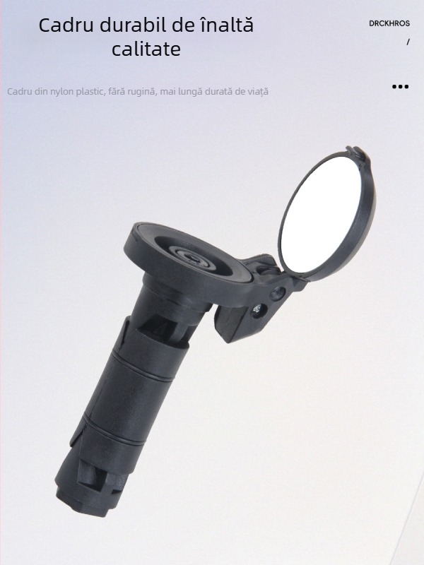 Oglindă retrovizoare pentru ghidon bicicletă, oglindă plată reflectorizantă, material PA, greutate 33 g, brand DRCKHROS, cod produs 0932