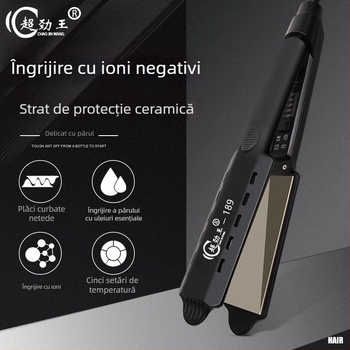 Super King placă de tourmalină ceramică 31mm+ 2-în-1: netezire și onduleu, alimentare prin cablu AC, utilizare umedă/uscată, control temperatură în 15 trepte