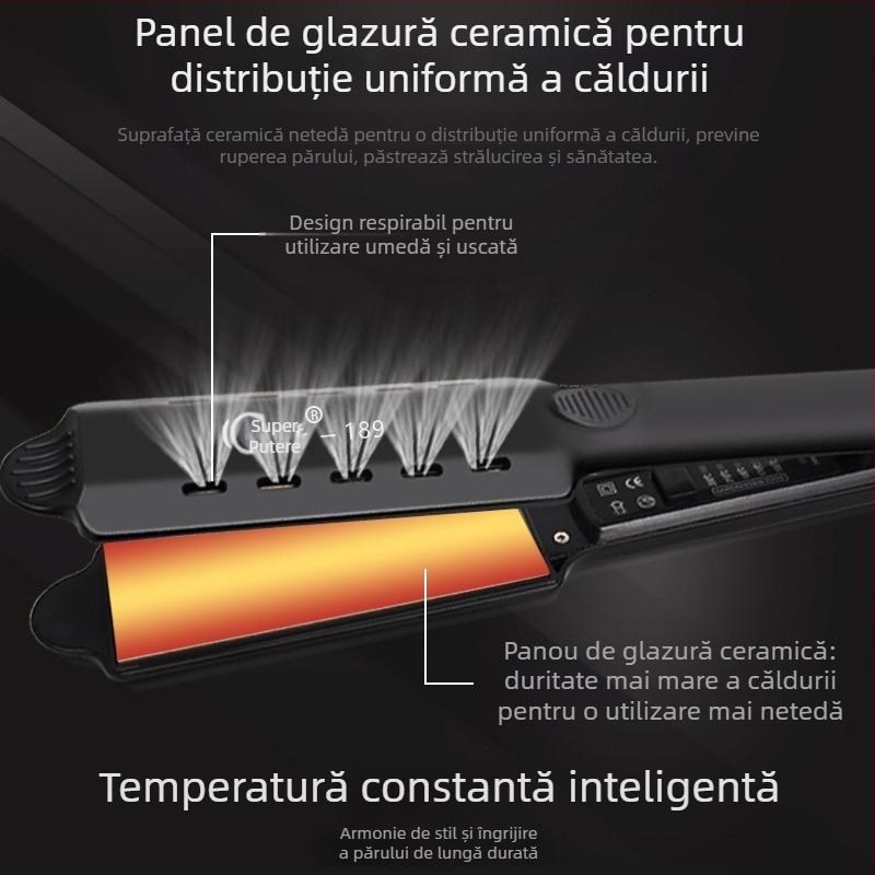 Super King placă de tourmalină ceramică 31mm+ 2-în-1: netezire și onduleu, alimentare prin cablu AC, utilizare umedă/uscată, control temperatură în 15 trepte