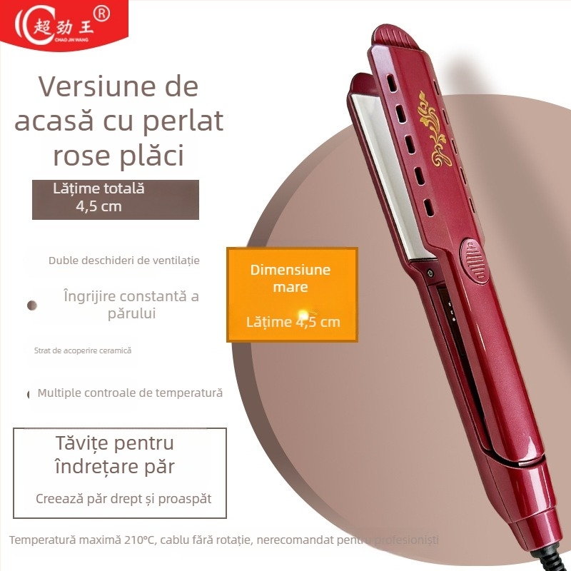 Super King placă de tourmalină ceramică 31mm+ 2-în-1: netezire și onduleu, alimentare prin cablu AC, utilizare umedă/uscată, control temperatură în 15 trepte