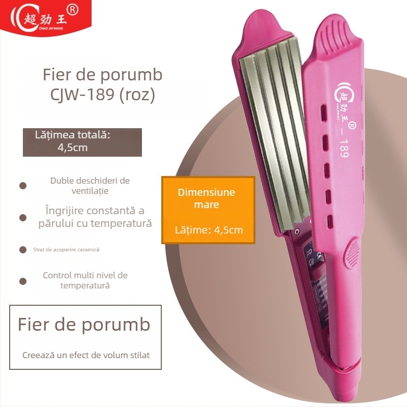 Super King placă de tourmalină ceramică 31mm+ 2-în-1: netezire și onduleu, alimentare prin cablu AC, utilizare umedă/uscată, control temperatură în 15 trepte