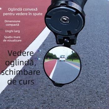 Oglindă retrovizoare pentru bar-end bicicletă de drum, mică, pliabilă, din acrilic convex, 60 g, material PC+PA