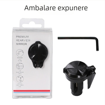 Oglindă retrovizoare pentru bar-end bicicletă de drum, mică, pliabilă, din acrilic convex, 60 g, material PC+PA