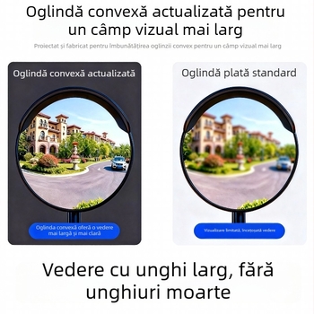 Oglindă retrovizoare interioară pentru mașină, cu ventuză, unghi larg, suprafață convexă, anti-reflexie, pentru triciclu electric, model 37H