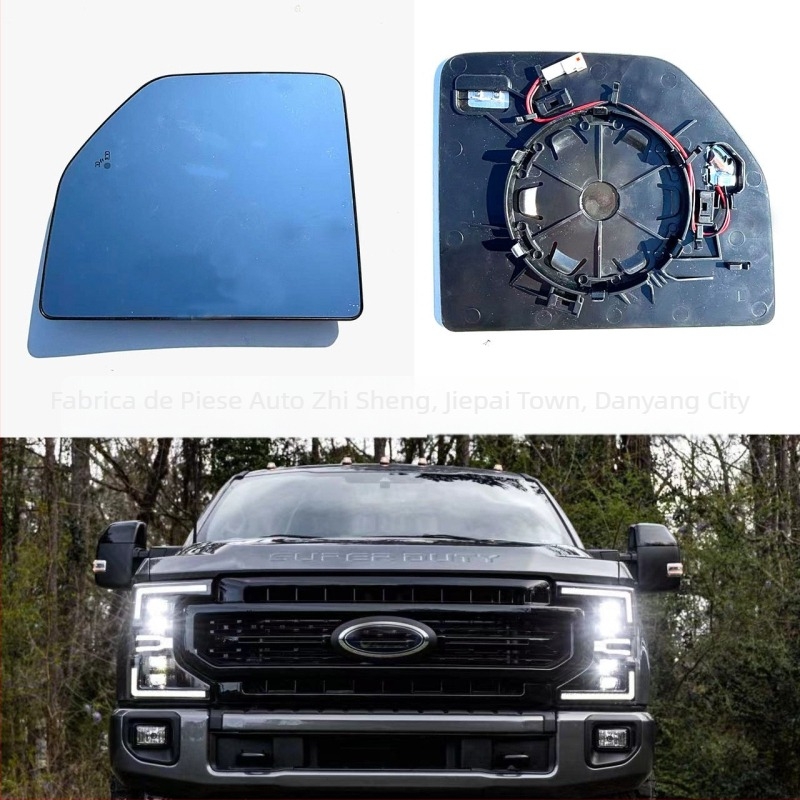 Lentilă oglindă retrovizoare cu încălzire pentru punctul orb pentru Ford F-150 (2015-2020) și F-250-F-550 (2017-2022) – ABS, 160 g, suprafață curbată