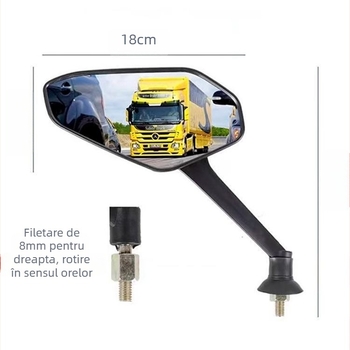 Set oglindă retrovizoare pentru vehicule electrice, pereche; oglindă convexă cu câmp vizual larg; carcasă din plastic