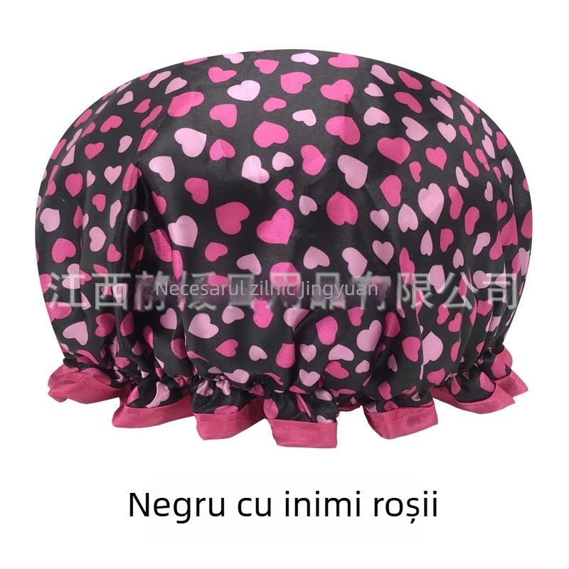Căciulă de duș pentru adulți, dublu strat Satin-PEVA, stil pastoral, 40 g