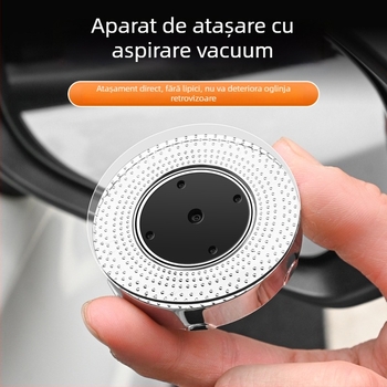 Oglindă retrovizoare mică, rotundă și plată, montaj suction cup, reglaj 360°, universal, sticlă+ABS
