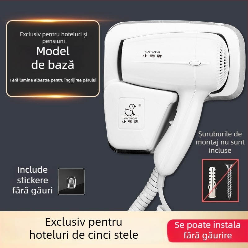 Uscător de păr montat pe perete – 1000W, 220V, aer rece/cald, protecție împotriva supraincălzirii