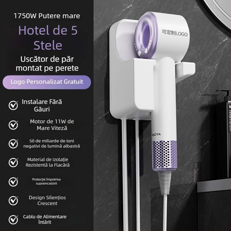 Uscător de păr montat pe perete – 1000W, 220V, aer rece/cald, protecție împotriva supraincălzirii