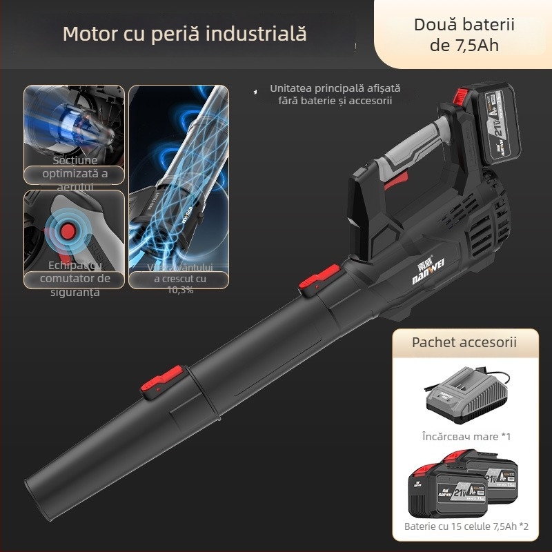 Nanwei suflantă cu baterie litiu, industrială, cu putere mare, certificat 3C, compatibilă AC/DC ≤50V pentru praf, frunze și zăpadă