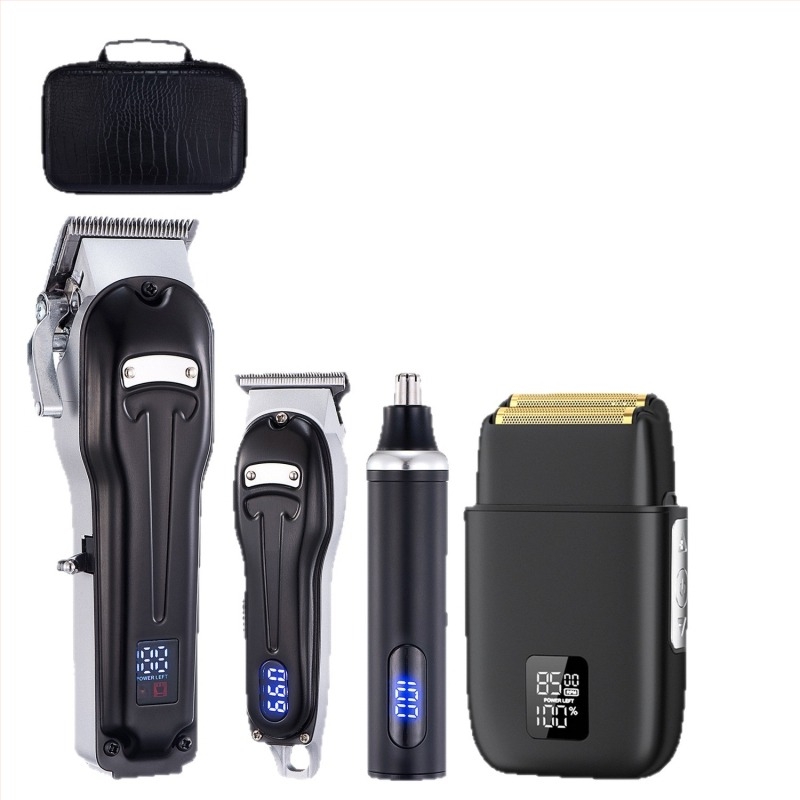 Mașină de tuns păr profesională pentru bărbați, cu lamă în formă de T, fără fir, pentru tăierea părului din nas, lame din oțel inoxidabil, baterie încorporată 1000–1200 mAh