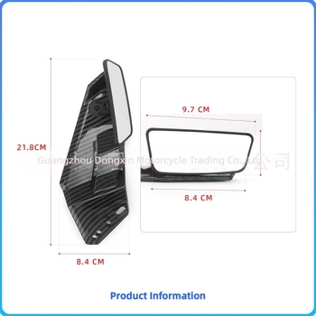 oglindă retrovizoare cu spoiler de tip aripă, oglindă pătrată, ABS injectat, compatibilă cu Kawasaki, Yamaha, Honda, Ducati și Qianjiang Kaiyue, montaj cu dinți înainte și înapoi