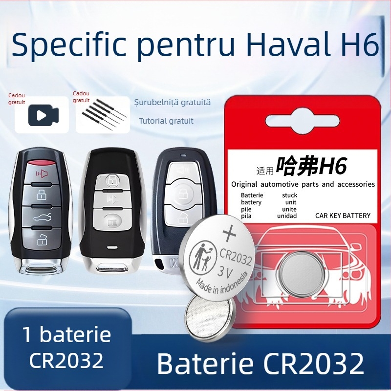 Baterie cheie Haval H6 – baterie cu buton pentru telecomanda H6, generația a 3-a, personalizabil