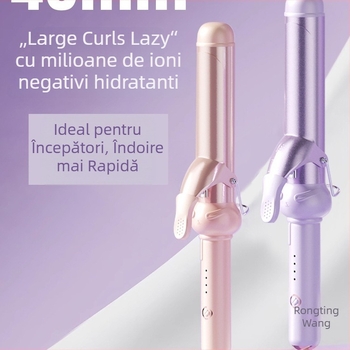 Fier de bucle trei în unu pentru păr umed și uscat: cilindru ceramic, ioni negativi, protecție la arsură și oprire automată — 40 W