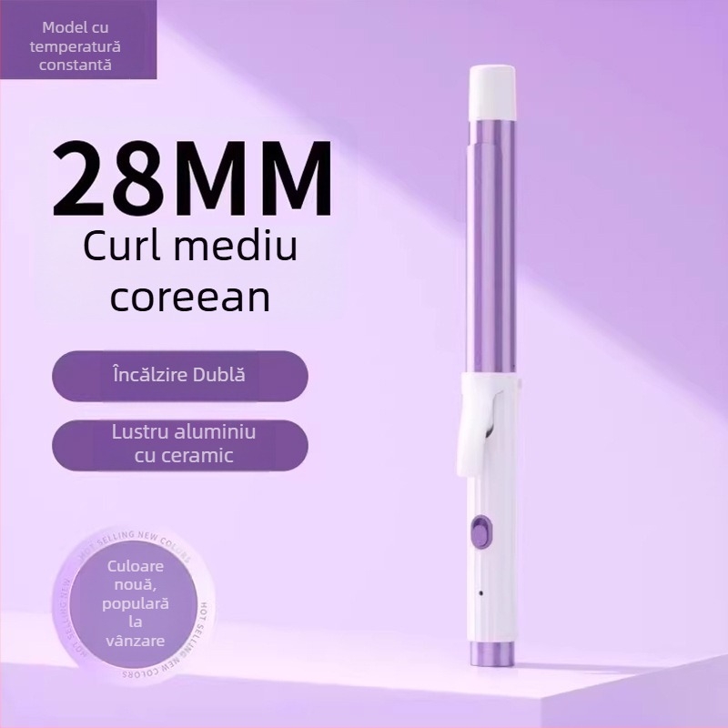 Fier de bucle trei în unu pentru păr umed și uscat: cilindru ceramic, ioni negativi, protecție la arsură și oprire automată — 40 W