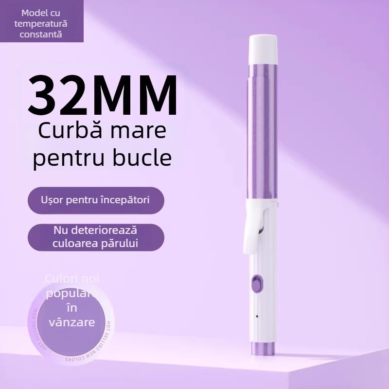 Fier de bucle trei în unu pentru păr umed și uscat: cilindru ceramic, ioni negativi, protecție la arsură și oprire automată — 40 W