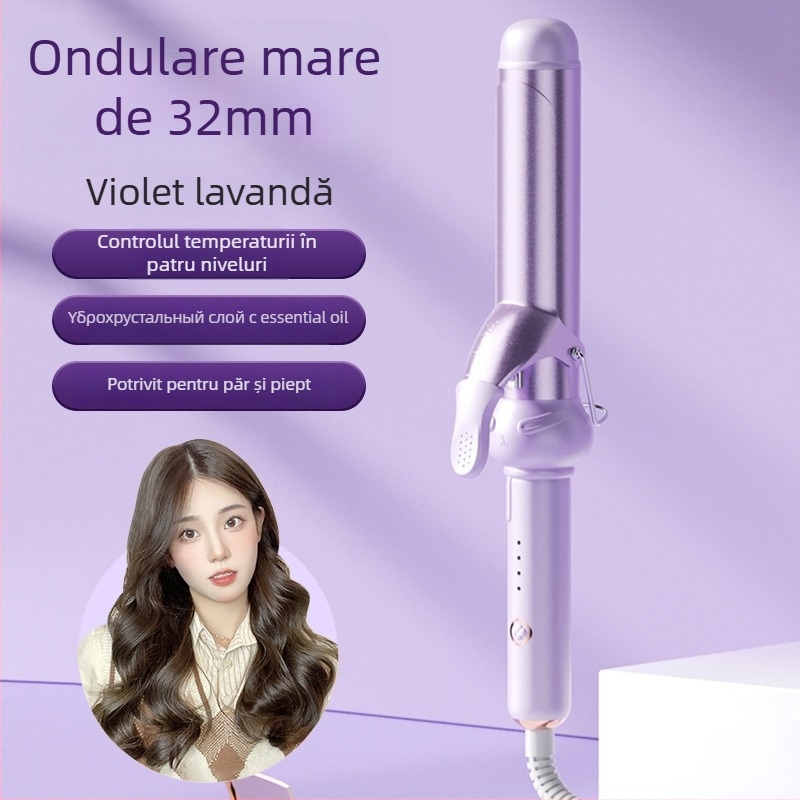 Fier de bucle trei în unu pentru păr umed și uscat: cilindru ceramic, ioni negativi, protecție la arsură și oprire automată — 40 W