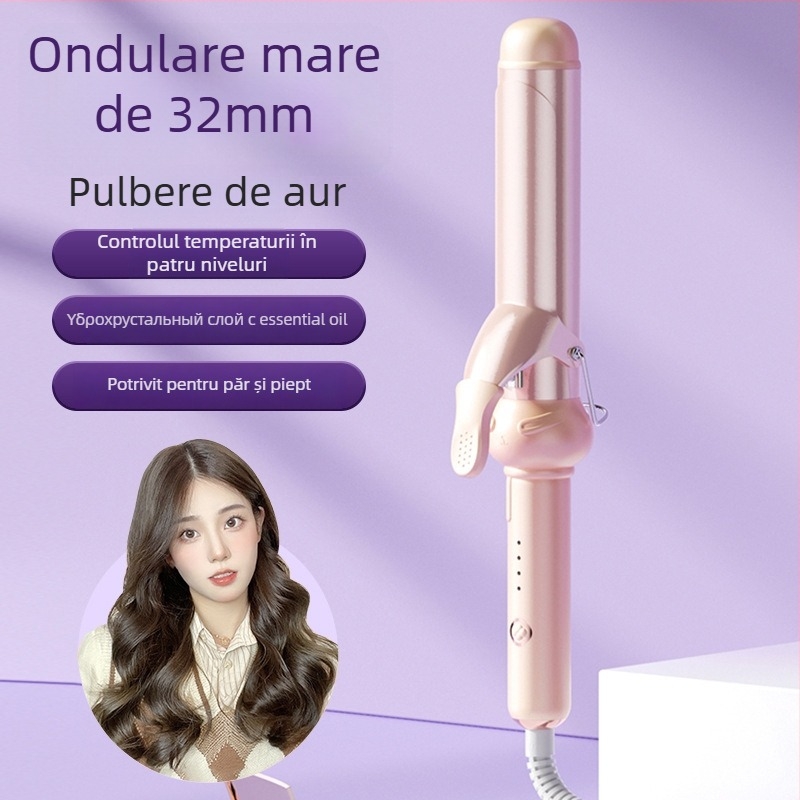 Fier de bucle trei în unu pentru păr umed și uscat: cilindru ceramic, ioni negativi, protecție la arsură și oprire automată — 40 W