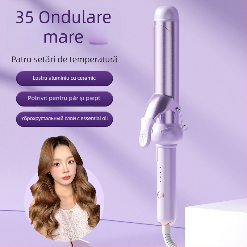 Fier de bucle trei în unu pentru păr umed și uscat: cilindru ceramic, ioni negativi, protecție la arsură și oprire automată — 40 W